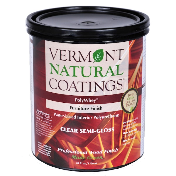 Vermont Natural Coatings PolyWhey Semi-Gloss Clear Water-Based Furniture Finish 1 qt 900108 - main